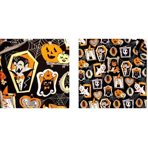 Munki Munki Halloween Pajama Top Large Short Sleeves Button Werewolf Witch Ghost - Picture 5 of 12